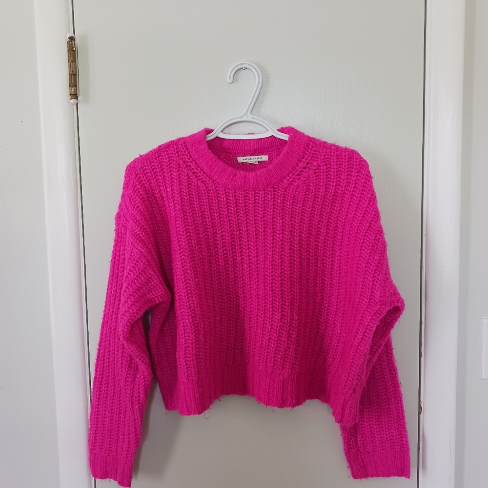American Eagle cropped chunky sweater